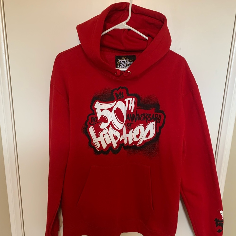 Hip Hop 50th Anniversary Men Red Hoodie Large. Great Condition.